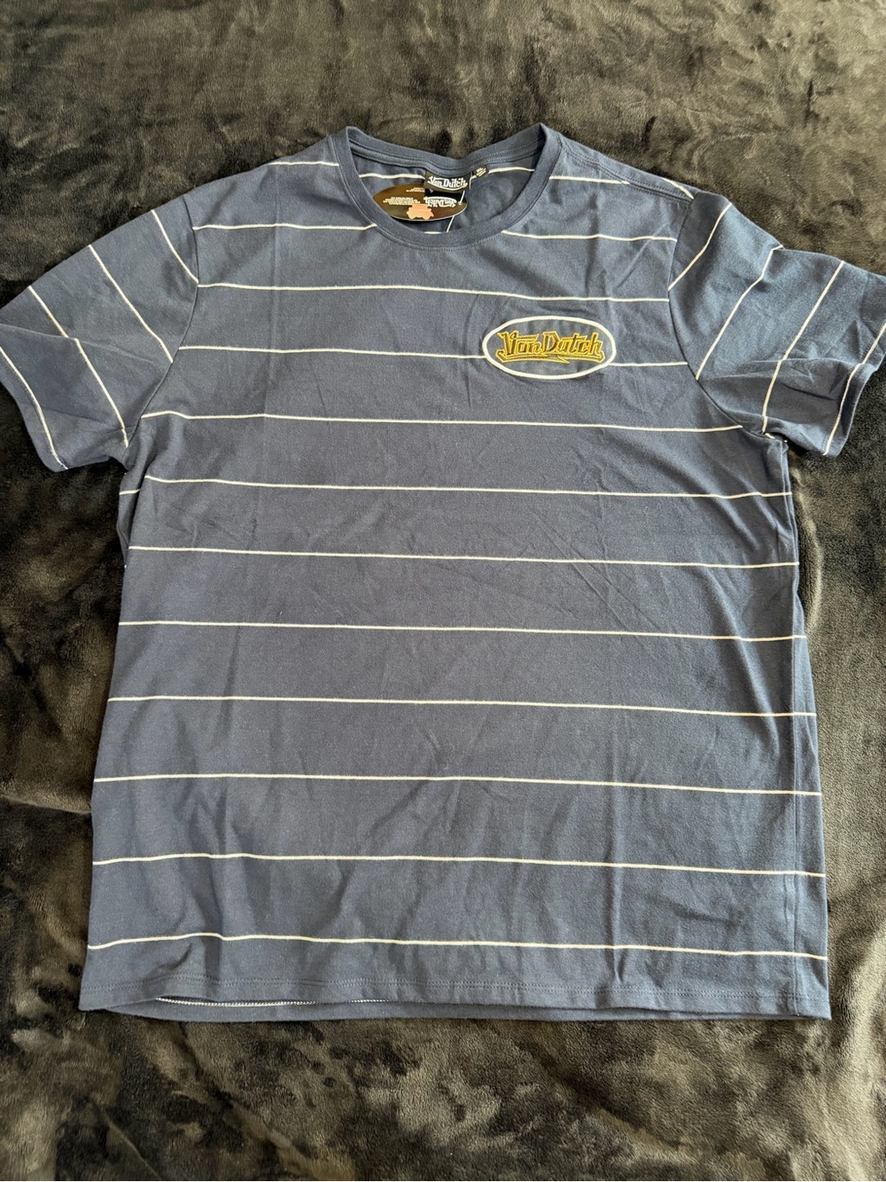 Von Dutch Men's Navy Stripe Tee XL